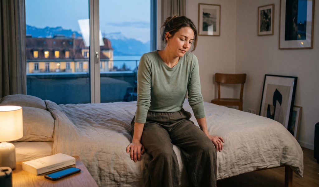 Méditation pour dormir avec une jeune femme apaisée préparant son sommeil le soir